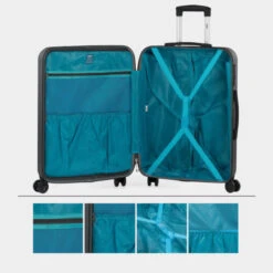 Juego De Maletas (Cabina Y Mediana) Monaco Con Capacidad De 67L Con Tsa Y Usb -Almacenamiento De Viaje antracita sku 16091366 28160235 xxl