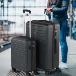 Juego De Maletas (Mediana Y Grande) Monaco En Abs Extensibles Con Capacidad De 162 L Con Tsa Y Usb -Almacenamiento De Viaje antracita sku 16161740 32370694 xxl