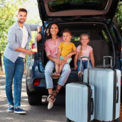 Juego De 2/3 Maletas (Cabina, Mediana Y Grande) Lisboa Rigida Con Capacidad De 97 L -Almacenamiento De Viaje azul celeste sku 16161811 43170148 xxl