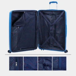 Maleta De Viaje Grande Trolley Roma Rígida De Polipropileno Con Capacidad 124 -Almacenamiento De Viaje azul sku 16041857 26400390 xxl