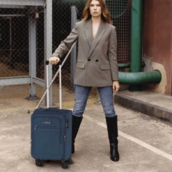 Maleta Cabina Jaslen Brighton -Almacenamiento De Viaje azul sku 16493133 07110887 xxl