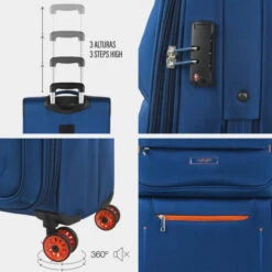 Juego De Maletas 60/70Cm Jaslen Colchester -Almacenamiento De Viaje azulon sku 16667219 09480658 xxl