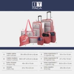 Juego De Equipaje 8Pz Modelo Solite Itaca Solite -Almacenamiento De Viaje beige coral sku 16493268 50300501 xxl