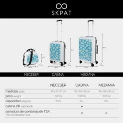 Maleta Cabina Skpat Niza -Almacenamiento De Viaje blanco margaritas azul sku 16497518 21340003 xxl