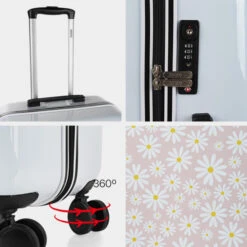 Maleta Cabina Skpat Niza -Almacenamiento De Viaje blanco margaritas rosa sku 16497519 21380931 xxl