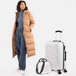 Maletas Mediana Niza Rigida Con Capacidad De L -Almacenamiento De Viaje blanco margaritas rosa sku 16648192 36140710 xxl