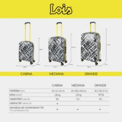 Maleta 60Cm Lois Kenner 26 Maleta 60Cm Lois Kenner -Almacenamiento De Viaje blanco negro sku 16654439 50430524 xxl