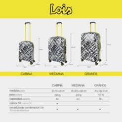 Maleta 70Cm Lois Kenner 26 Maleta 70Cm Lois Kenner -Almacenamiento De Viaje blanco negro sku 16654442 36440335 xxl