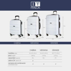 Maleta Cabina Itaca Elba -Almacenamiento De Viaje blanco sku 16065355 56460633 xxl