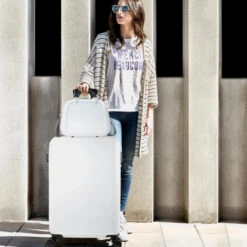 Maletas Mediana Stickers Rigida/Blanda Con Capacidad De L -Almacenamiento De Viaje blanco sku 16493260 19250151 xxl