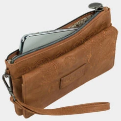 Cartera De Mujer Lois Redwood Color En Piel Pu Bordada Con Asa De Mano -Almacenamiento De Viaje camel sku 16144165 25140520 xxl