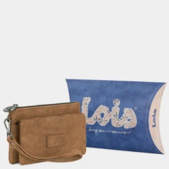 Cartera De Mujer Lois Redwood Color En Piel Pu Bordada Con Asa De Mano -Almacenamiento De Viaje camel sku 16144165 25190212 xxl