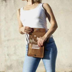 Bolso Bandolera Piel Lois Whitney -Almacenamiento De Viaje camel sku 16144180 33210665 xxl