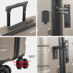 Maletas Mediana Viena Rigida Con Capacidad De 57 L -Almacenamiento De Viaje champagne sku 16107239 13090500 xxl