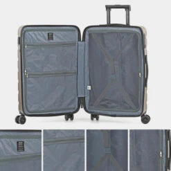 Juego De 2/3 Maletas (Cabina, Mediana Y Grande) Viena Rigida Con Capacidad De 84,5 L -Almacenamiento De Viaje champagne sku 16161690 16250899 xxl