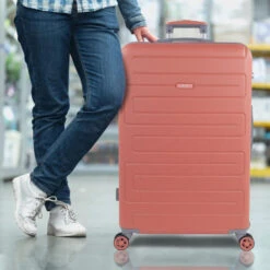 Maleta Grande Monaco Rígida De Abs Con Capacidad De 95L Con Candado Tsa -Almacenamiento De Viaje coral sku 16041936 43180583 xxl