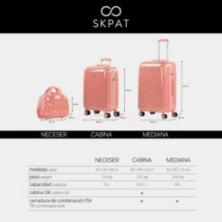 Maleta Cabina Y Neceser Skpat Polka Dots -Almacenamiento De Viaje coral sku 16438162 08230520 xxl