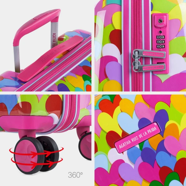 Agatha Ruiz De La Prada Maleta Mediana Corazones Rígida De Policarbonato Con Capacidad De 60 L Y Tsa 7 Agatha Ruiz De La Prada Maleta Mediana Corazones Rígida De Policarbonato Con Capacidad De 60 L Y Tsa - Imagen 5