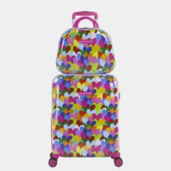 Maleta Cabina Y Neceser Agatha Ruiz De La Prada Corazones Colores