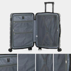 Juego De 2/3 Maletas (Cabina, Mediana Y Grande) Viena Rigida Con Capacidad De 84,5 L -Almacenamiento De Viaje gris oscuro sku 16161686 16160854 xxl