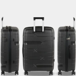 Juego De 2/3 Maletas (Cabina, Mediana Y Grande) Sarajevo Rigida/Blanda Con Capacidad De L -Almacenamiento De Viaje gris oscuro sku 16162956 57030915 xxl