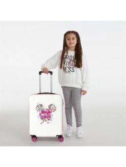 Almacenamiento De Viaje -Almacenamiento De Viaje maleta cabina disney minnie sunny day flowers rosa 1
