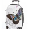 Maleta Mediana Mariposas Blanca -Almacenamiento De Viaje maleta mediana mariposas