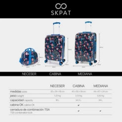 Maleta Cabina Y Neceser Skpat Foresta -Almacenamiento De Viaje marino sku 16041772 05260530 xxl