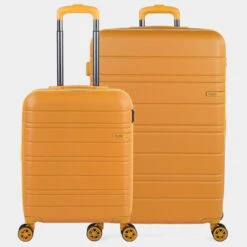 Juego De Maletas (Cabina Y Grande) San Marino En Abs Extensibles Con Capacidad De 152L Con Tsa -Almacenamiento De Viaje mostaza tornasolado sku 16041891 42040625 xxl