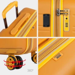 Juego De Maletas (Cabina Y Grande) San Marino En Abs Extensibles Con Capacidad De 152L Con Tsa -Almacenamiento De Viaje mostaza tornasolado sku 16041891 42070713 xxl