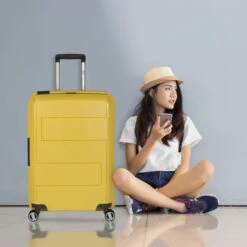 Maleta De Viaje Mediana Jaslen Londres De Polipropileno Con Capacidad De 70 L -Almacenamiento De Viaje mostaza sku 16041831 48520713 xxl