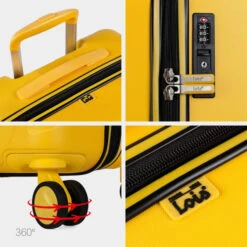 Lois Juego De Maletas (Cabina, Mediana Y Grande) Estocolmo Rígidas De Abs Con Capacidad De 170L -Almacenamiento De Viaje mostaza sku 16428097 59070647 xxl