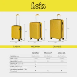 Maleta Grande Rígida Lois Modelo Zion Con Capacidad De 86 L Color -Almacenamiento De Viaje mostaza sku 16428123 17580666 xxl