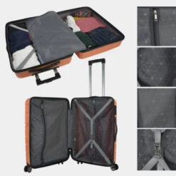 Juego De 2/3 Maletas (Cabina, Mediana Y Grande) Bristol Rigida/Blanda Con Capacidad De 94 L -Almacenamiento De Viaje naranja sku 16674615 27060677 xxl