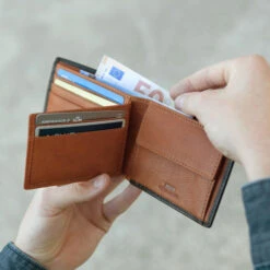 Cartera De Hombre Jaslen Billeteros Piel Jaslen En Piel -Almacenamiento De Viaje negro tostado sku 16042073 18370909 xxl