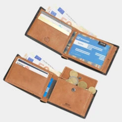 Cartera De Hombre Jaslen Billeteros Piel Jaslen En Piel -Almacenamiento De Viaje negro tostado sku 16042073 18390319 xxl