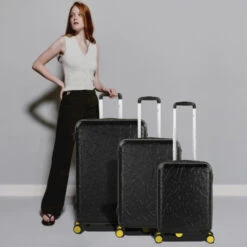 Lois Juego De Maletas (Cabina, Mediana Y Grande) Estocolmo Rígidas De Abs Con Capacidad De 170L -Almacenamiento De Viaje negro sku 16428098 59090325 xxl