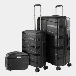 Juego De 2/3 Maletas (Cabina, Mediana Y Grande) Stuttgart Rigida/Blanda Con Capacidad De 92 L -Almacenamiento De Viaje negro sku 16659565 58310905 xxl