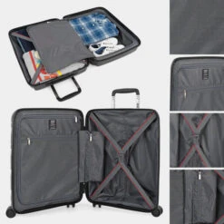 Juego De 2/3 Maletas (Cabina, Mediana Y Grande) Stuttgart Rigida/Blanda Con Capacidad De 92 L -Almacenamiento De Viaje negro sku 16659565 58370730 xxl