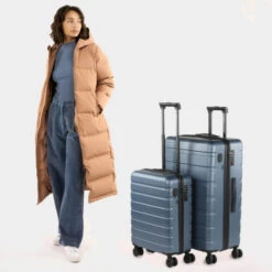 Juego De 2/3 Maletas (Cabina, Mediana Y Grande) Viena Rigida Con Capacidad De 84,5 L -Almacenamiento De Viaje plata sku 16161688 16190681 xxl