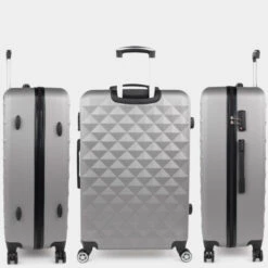Juego De 2/3 Maletas (Cabina, Mediana Y Grande) Diamond Rigida Con Capacidad De L -Almacenamiento De Viaje plata sku 16654697 44370388 xxl
