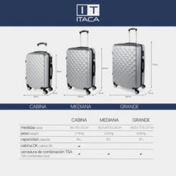 Maleta 60Cm Itaca Diamond -Almacenamiento De Viaje plata sku 16654700 13560640 xxl