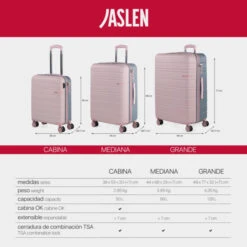 Maleta Mediana San Marino En Abs Extensibles Con Capacidad De 78L Con Tsa -Almacenamiento De Viaje rosa plata sku 16041909 41500226 xxl