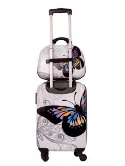 Set Maleta Pequeña + Neceser + MP3 Mariposas -Almacenamiento De Viaje set neceser maleta pequena mariposas 5