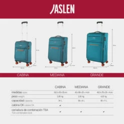 Maleta Cabina Jaslen Colchester -Almacenamiento De Viaje turquesa sku 16667224 01450557 xxl