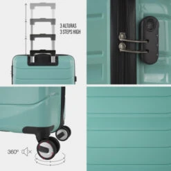 Juego De 2/3 Maletas (Cabina, Mediana Y Grande) Bristol Rigida/Blanda Con Capacidad De 94 L -Almacenamiento De Viaje verde sku 16674610 27020716 xxl